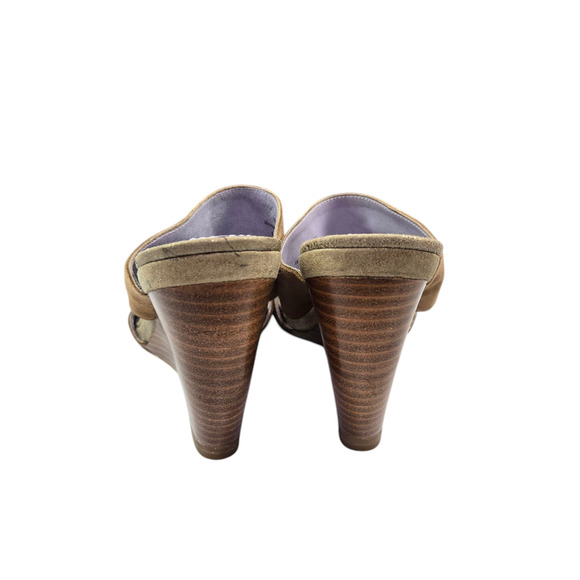 Johnston & Murphy Nisha Wedge Sandals Size 10M Brown Slide - Picture 4 of 10
